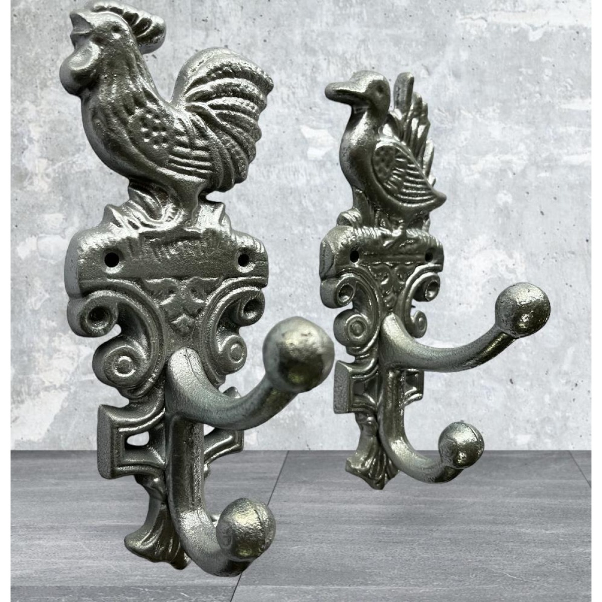 ASKI Ördek ve horoz  Motifli ANTİK Tarz DÖKME DEMİR ÜZERİ VERNİKLİ